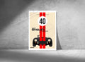 (18) Shelby Front View Black & Red Racing Stripes Poster